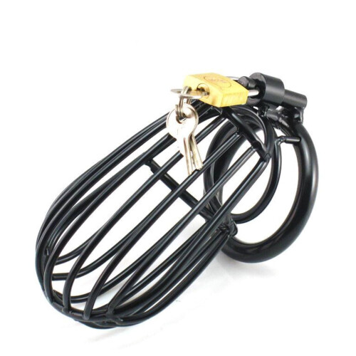 Blackout Stainless Steel Chastity Cage (Black, 45mm) 2