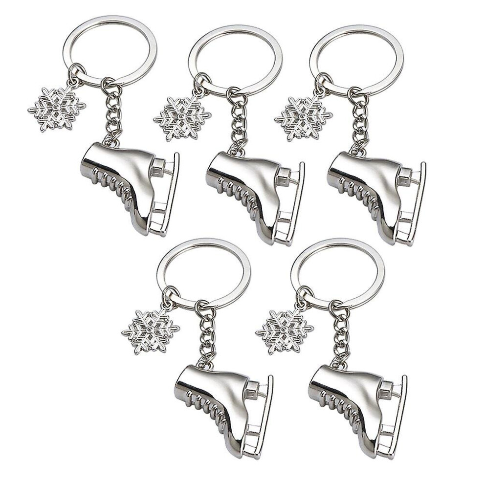5 Pack Ice Skates Snowflake Keychain Gift 3d Skating Skate Shoe Key Ring For Winter Gift