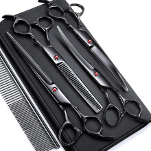 Sunrain 7.0in Stainless Steel 6 In 1 Professional Dog Grooming Scissors Kit, Heavy 4c