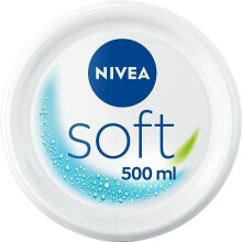 NIVEA Soft Moisturising Cream (500ml) A Moisturising Cream Face Body  Hands Vitamin E  Jojoba Oil Hand Cream Moisturises Deeply All-Purpose Day Cream