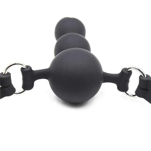 Silicone Gag with Three Pop Dildo 1