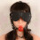 Black VF Leather Head Harness, Eye Mask and Ball Gag 4