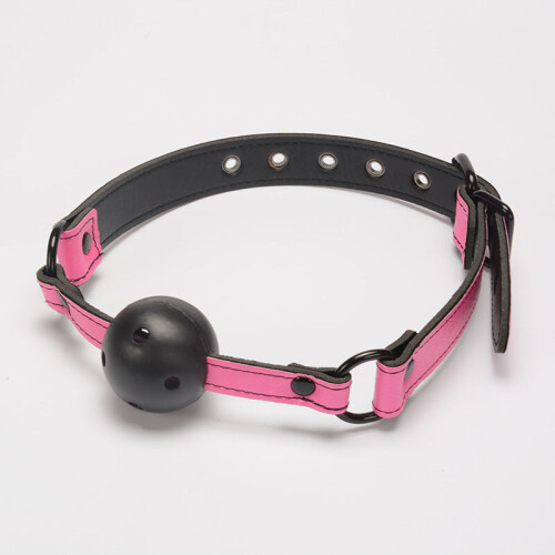 Black and Pink Breathable Ball Gag 2