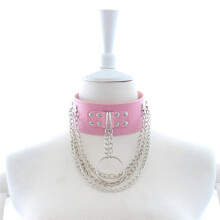 Pink Chained Bondage Collar