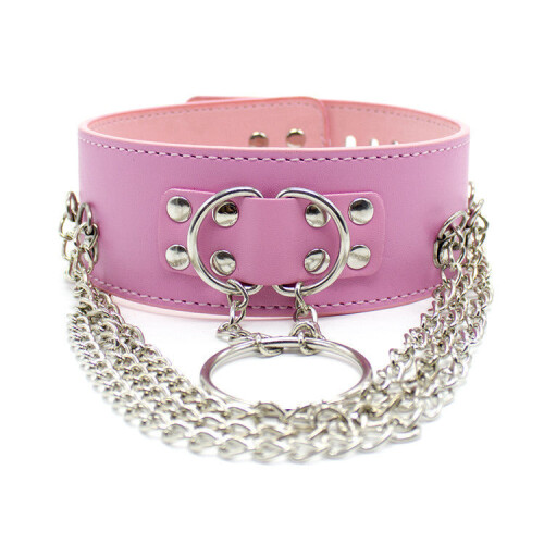 Pink Chained Bondage Collar 1
