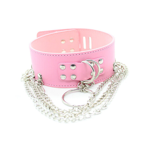 Pink Chained Bondage Collar 2