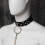 Studded Faux Leather Black Bondage Collar 1