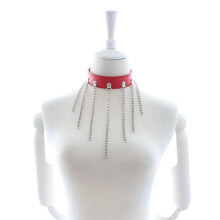 Faux Red Collar and Chains