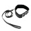Flat Section Black Faux Leather Collar and Lead 2