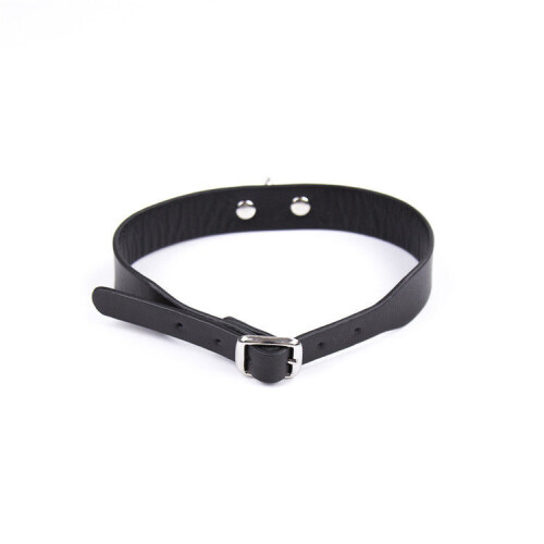 Sultry Faux Leather Bondage Collar 1
