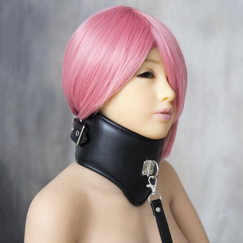 Faux Leather Heavy Duty Padded Bondage Collar 1