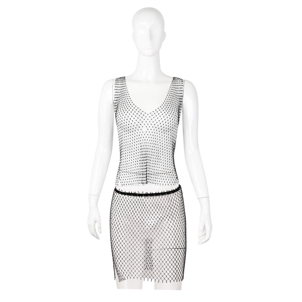 House Of Glass Fishnet Sparkle Two Piece Dress