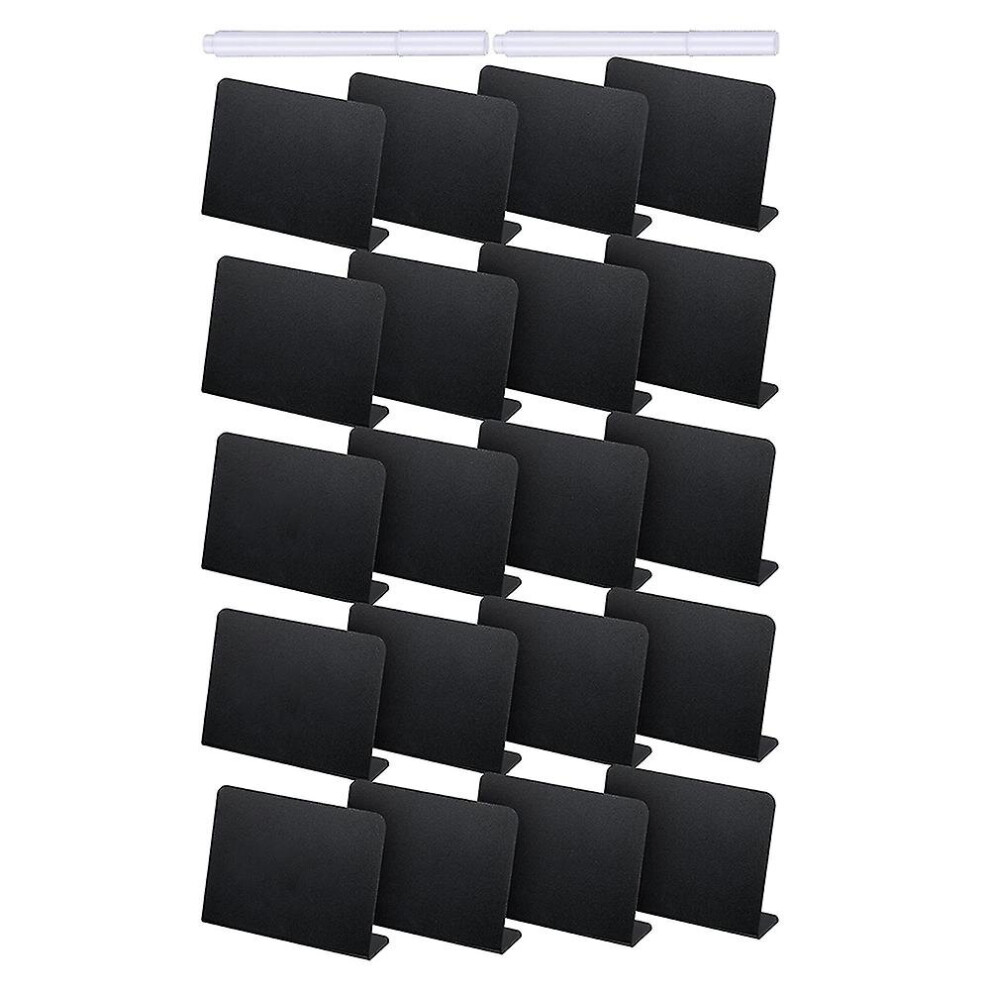 20Pcs 4 X 3 Inches Mini Chalkboard Table Tent Sign Chalkboard Buffet Tags Food Label For Party Tabl White