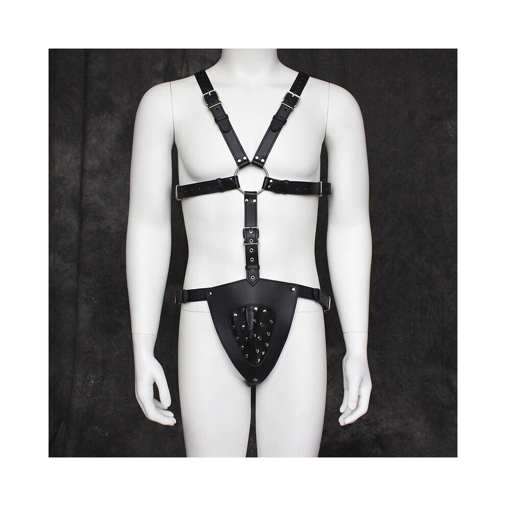House Of Glass Fetish Harness With Jock Strap