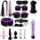 14 Piece Purple and Black Bondage Kit 1