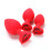 Midnight Madness Red Silicone Butt Plug Set (3 Set) 1
