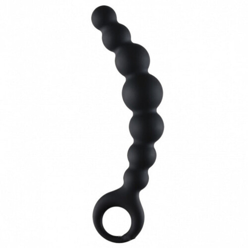 Beaded Anal Prober with Finger Loop (7 Inches)