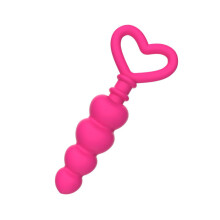 Pink Silicone Heart Anal Beads