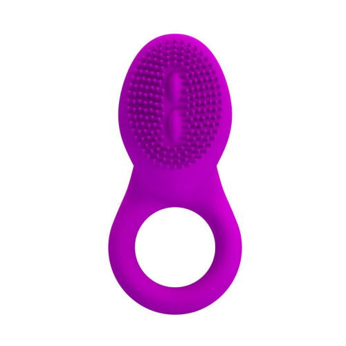 Double Duty Dual Stimulation Vibrating Purple Cock Ring
