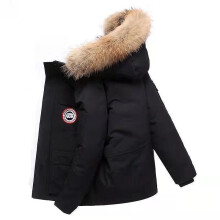 (black, m) Men's Winter Hooded Quilted Down Jacket Casual Tooling Coat