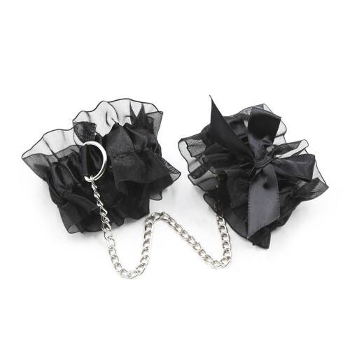 Black Lace Three-Piece Bondage Set 2