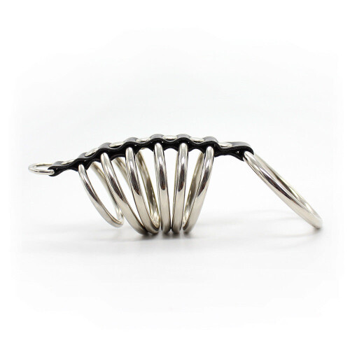 7 Stainless Steel Ringed Cock Cage 2