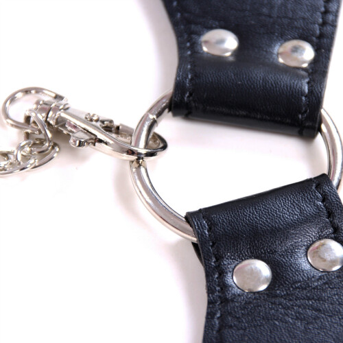 Front to Rear PU Leather Chastity 1