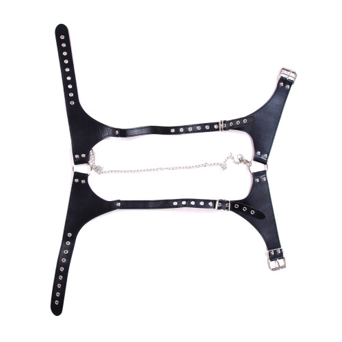 Front to Rear PU Leather Chastity 2