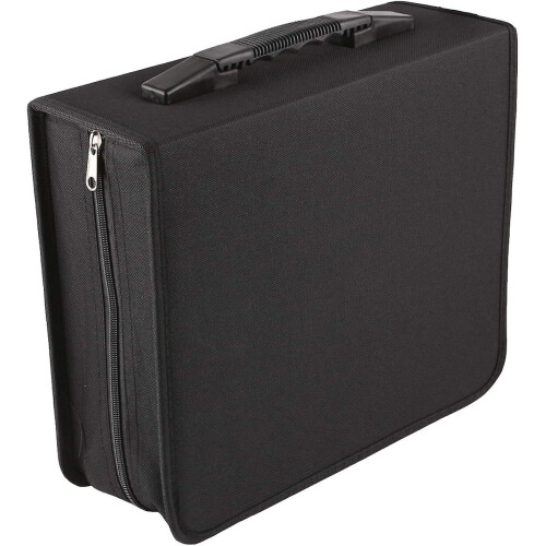 CD Case Disc Carry Case 320 Disc Capacity Holder Protector CD DVD Binder Wallet Large DVD Storage Case Protective Bag CD DVD Storage (Black)