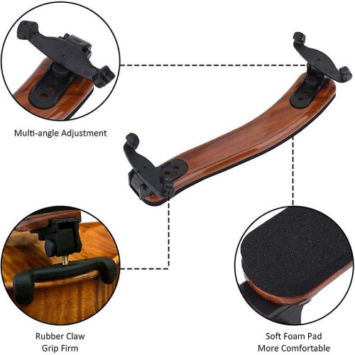 Violin Shoulder Rest, Adjustable Hard Violin Shoulder Rest For 3/4 4/4 Violin 2