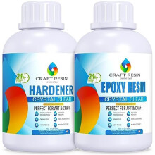 Craft Resin 1L Epoxy Resin Kit - Crystal Clear Epoxy Resin Kit & Hardener for DIY Art, Mold Casting, Wood, Jewelry Making, Coasters