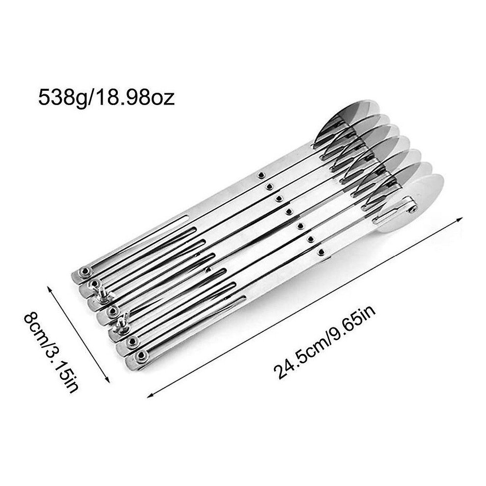 Dough Cutter Cake Divider, Stainless Steel 7 Wheels Adjustable Pastry Wheels, Multifunctional Stainless Steel