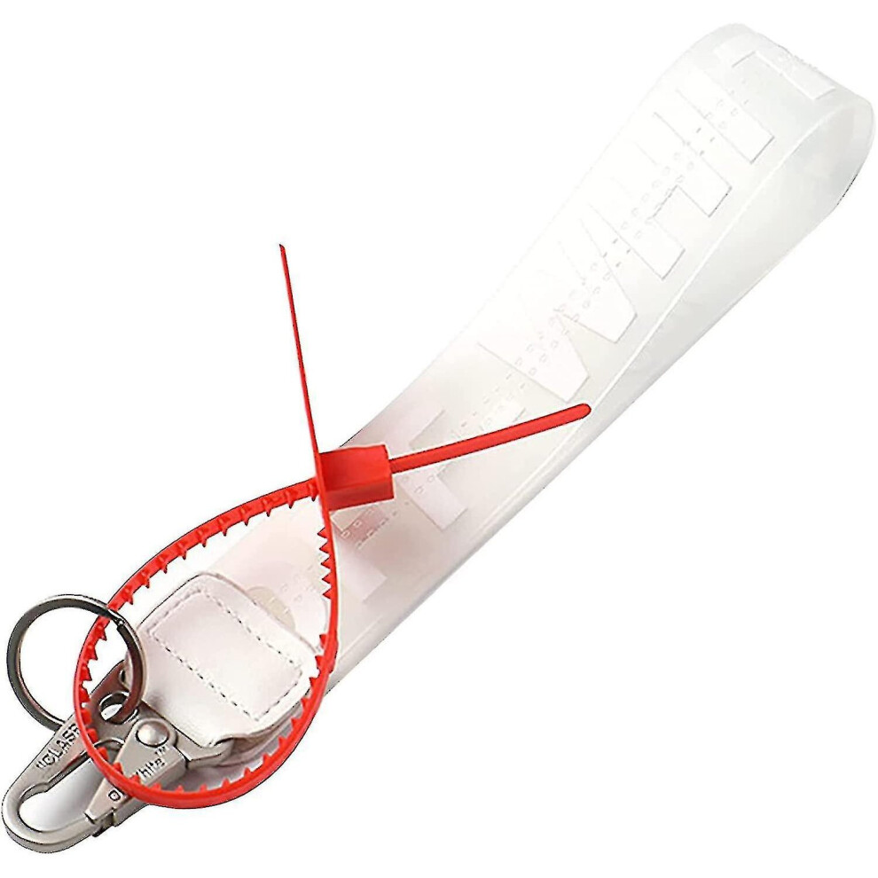 Personality Off Keychain Wristlet Lanyard Key Wallet White