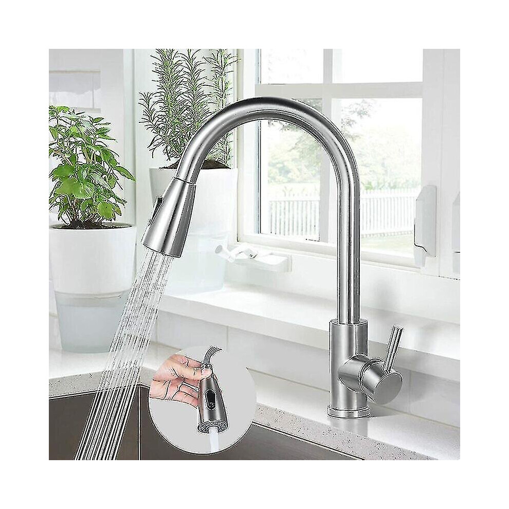 Kitchen Faucet, 304 Stainless Steel Sink Mixer Tap, 360 Rotating Sink Faucet With Pull Out Spray Discount