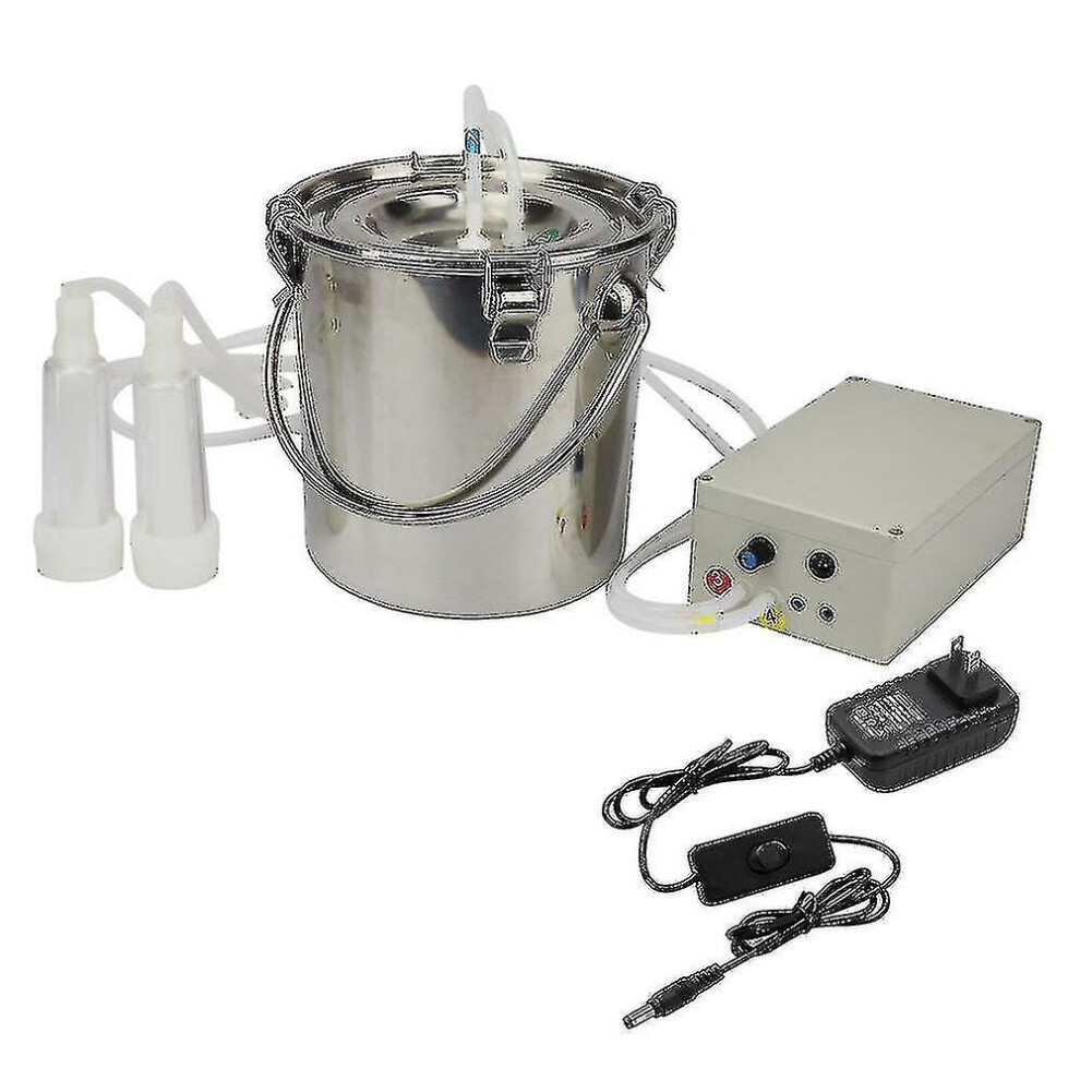 5l Electric Milking Machine Stainless Steel Milker Pulsator For Farm Cows Goats Vacuum Pump 220v Pasture Cattle Sheep Milker[!]
