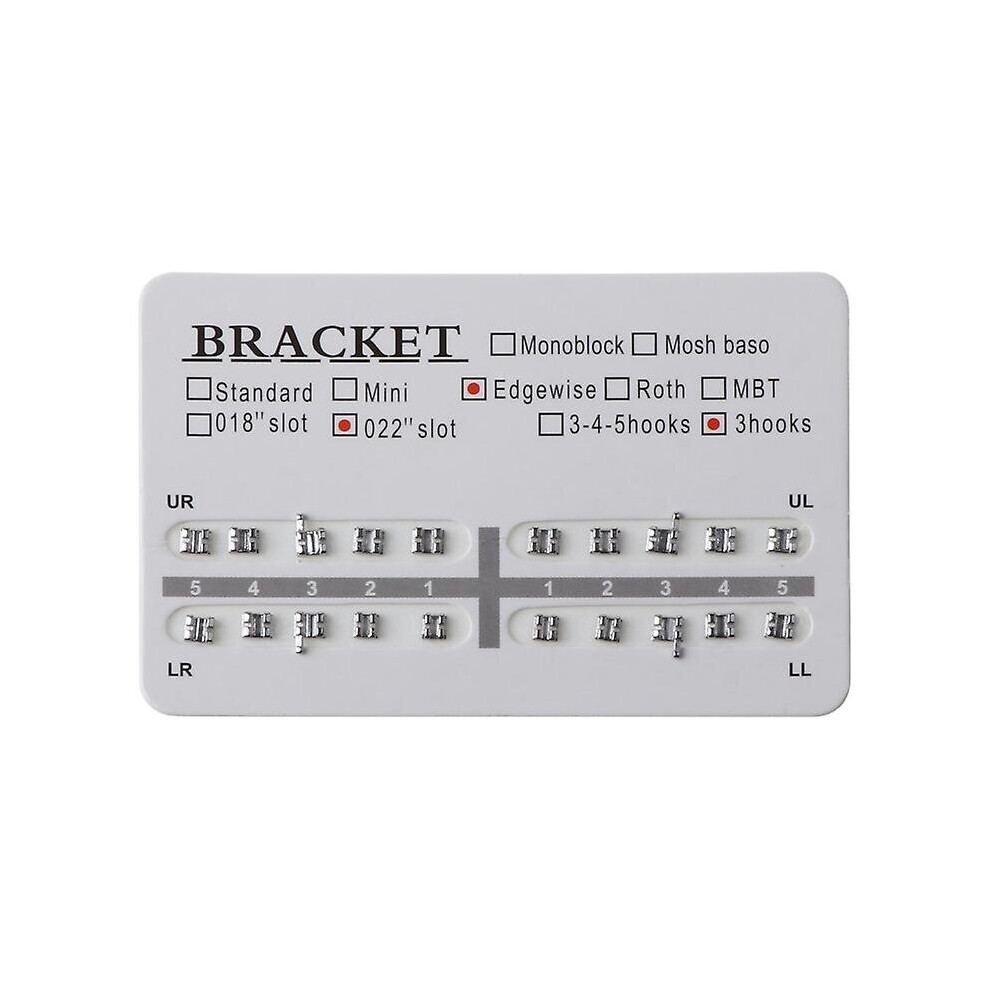 New 20pcs Orthodontic Dental 022" Slot 3 Hooks Edgewise Metal Brackets Braces