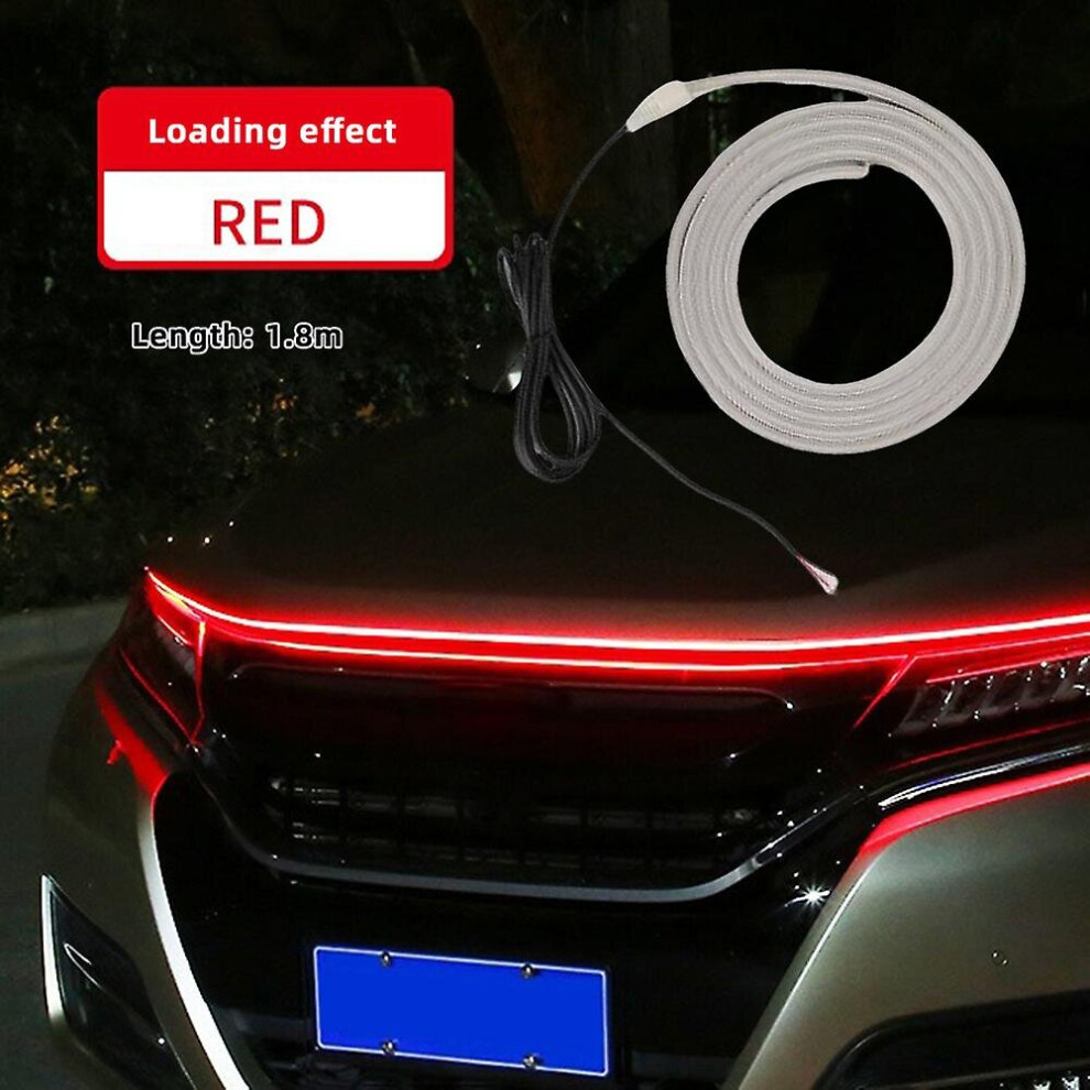(, Start Scanning 1.5M) Dynamics Scan Start Up Hoodbeam Kit Flexible Soft Led Strip Car Hood Led Daytime Running Strip For Suvs Trucks Red/Light