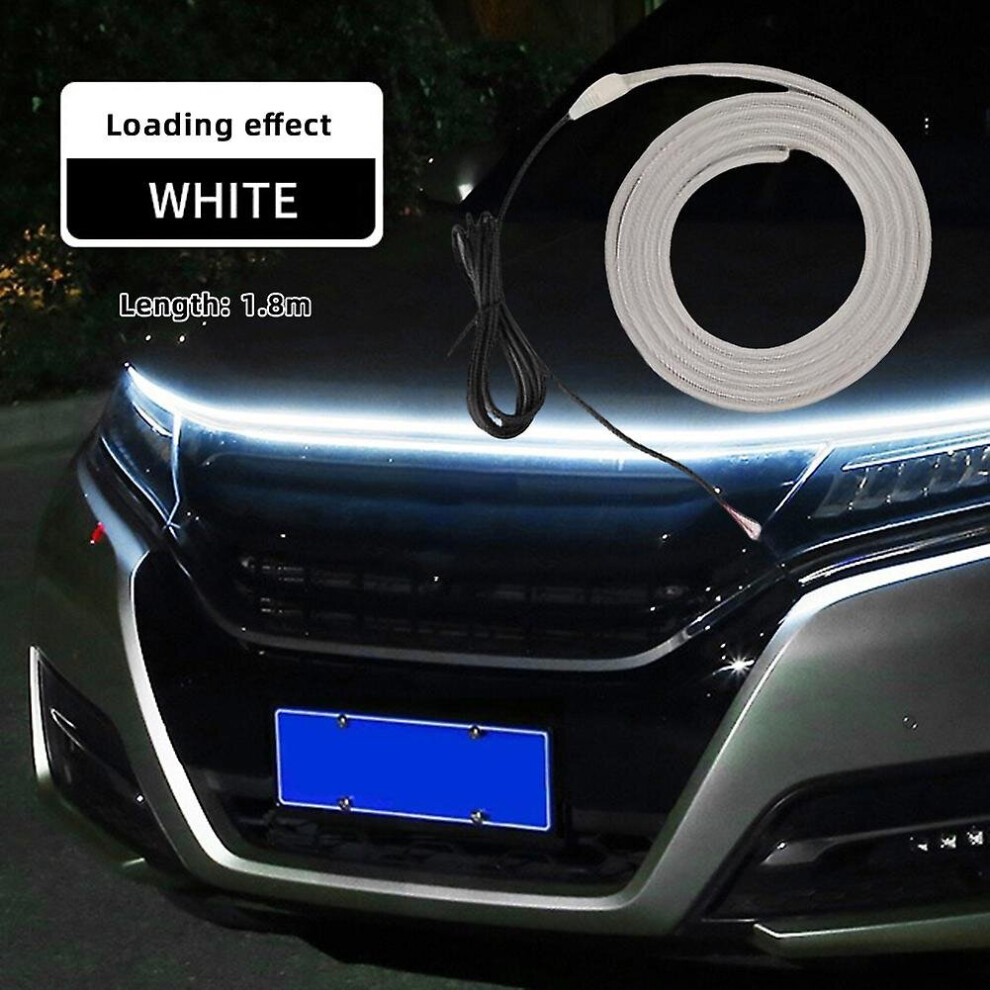 (, Start Scanning 1.5M) Dynamics Scan Start Up Hoodbeam Kit Flexible Soft Led Strip Car Hood Led Daytime Running Strip For Suvs Truck White/Light