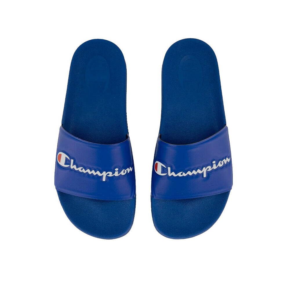 (Dark Blue, UK 10) CHAMPION Mens Designer Slide Flip Flops