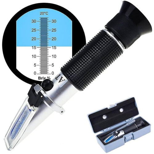 Refractometer 0 - 32 Brix (sugar) 0 - 140 Oechsle 0 - 27 Kmw With Atc 2