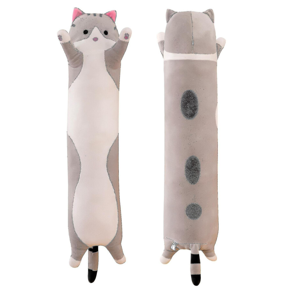 Cat Soft Pillow Plush Long Throw Sleeping Pillow Cotton Kitten Pillow Cuddly Stuffed Cute Plush Doll Toy Gift