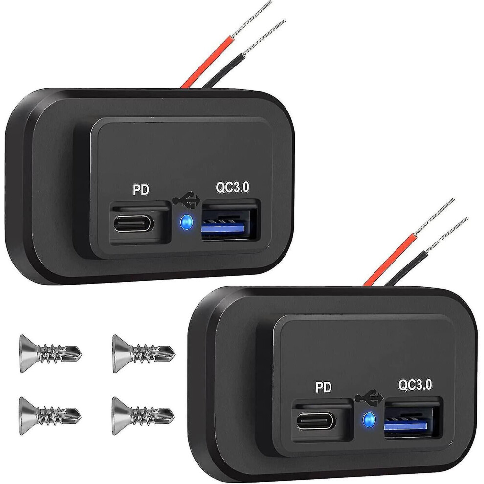 2pcs 12v Usb Outlet, Dual Quick Charge 3.0 12v Socket Usb Charger