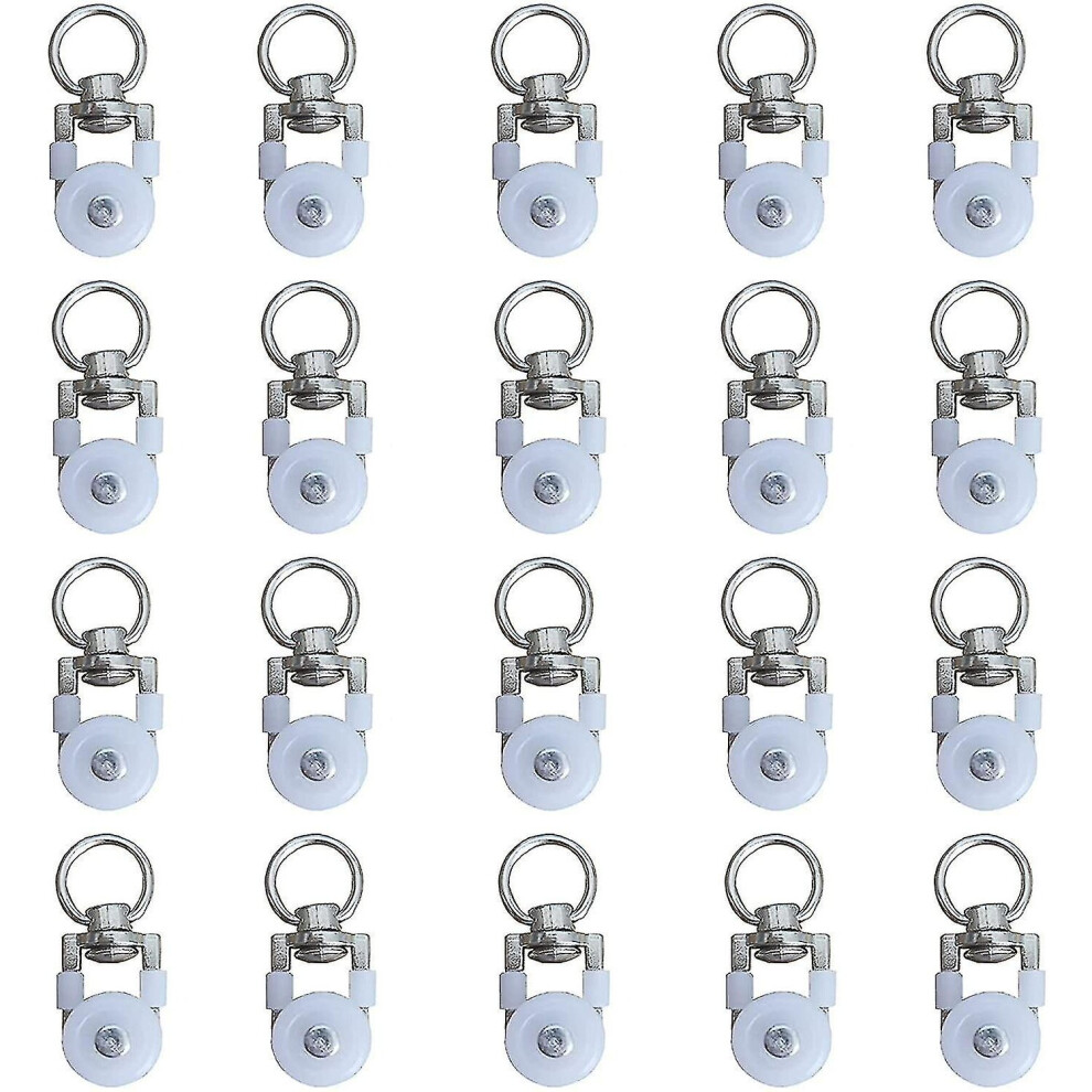 20pcs Curtain Track Rollers,track Rollers,curtain Rod Rollers Sliders,silent Pulley,window Curtain Track Double Track Roller