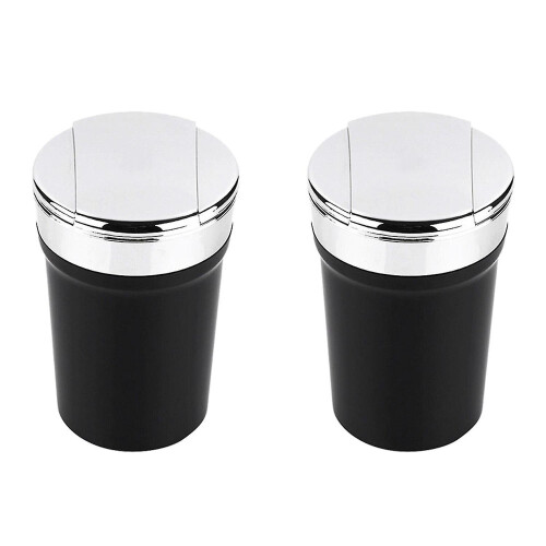 2x Led Enclosed Home Ashtrays, Car H Ashtray, Automatically Extinguis