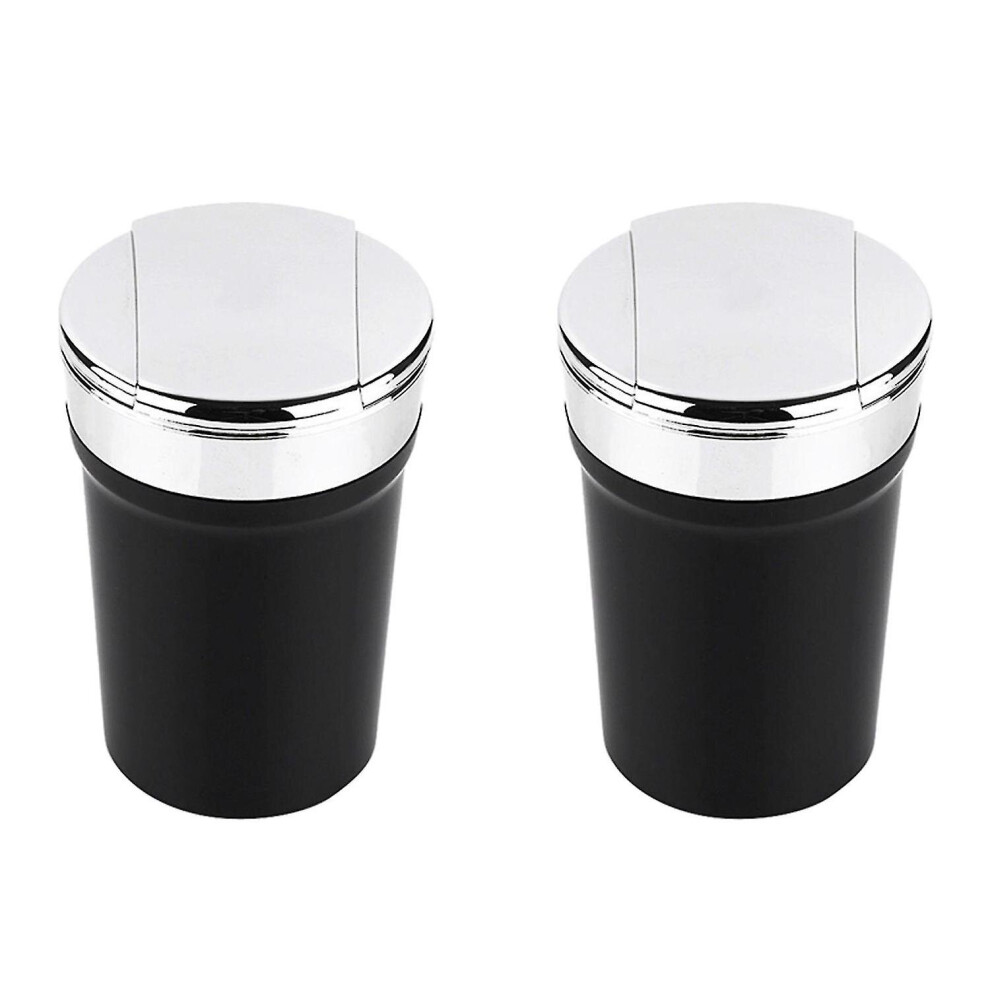 2x Led Enclosed Home Ashtrays, Car H Ashtray, Automatically Extinguis