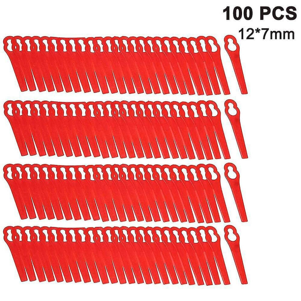 100 Pcs Plastic Grass Trimmer Blades Cordless Strimmer Blades