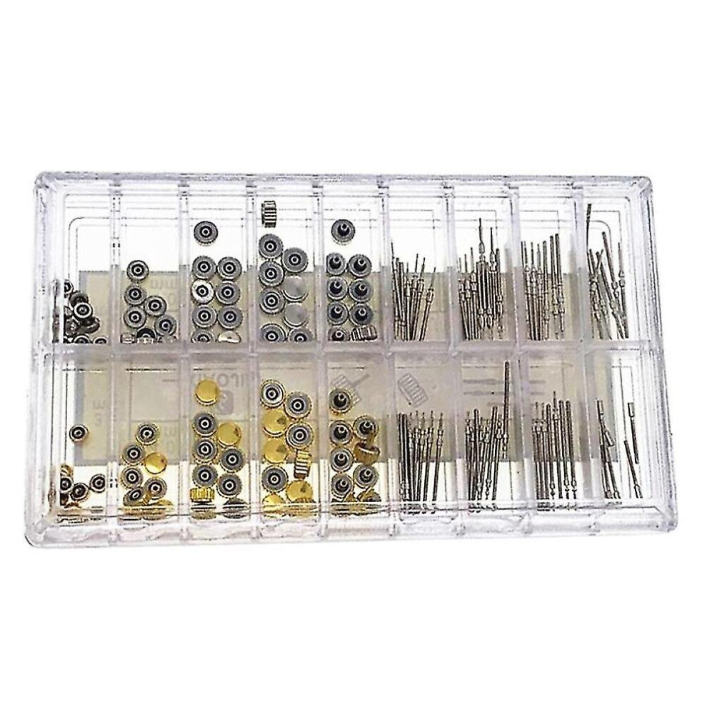 170Pcs/Box Watch Crown Parts Replacement Assorted Dome Flat Head Watch Accessories Repair Tool Kit Not,Specified