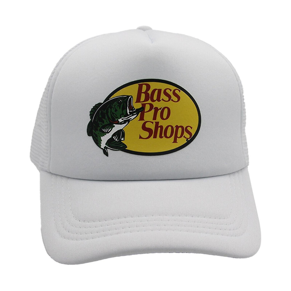 (Bass Pro Shop Outdoor Hat Trucker Mesh Cap - Men And Women One Size Fits All Snapback Closure - Great For Hunting & Fish) Bass Pro Shop Outdoor Hat T White