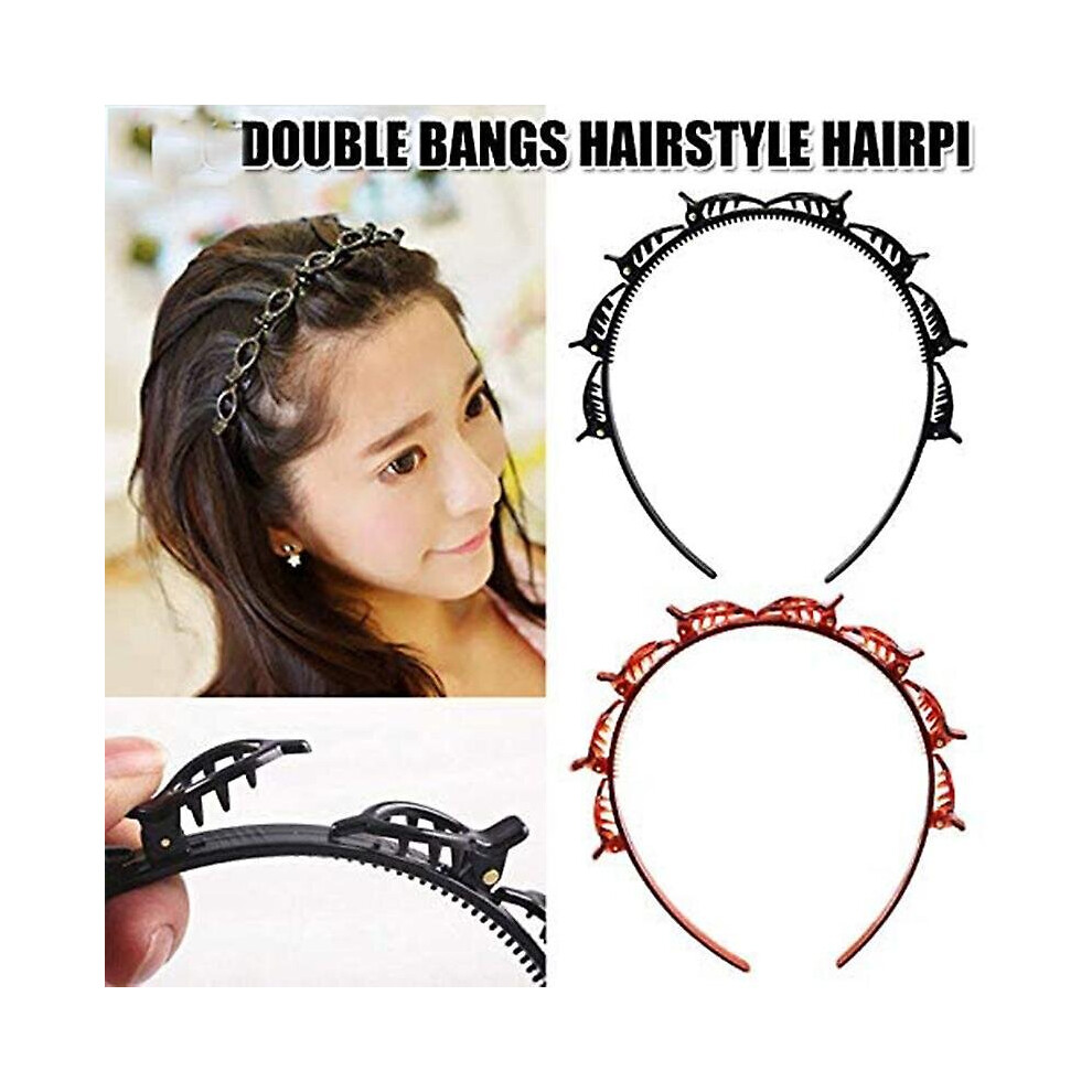 2Pc Double Bangs Hairstyle Hairpin Headband For Women Lady Girls Not,Specified