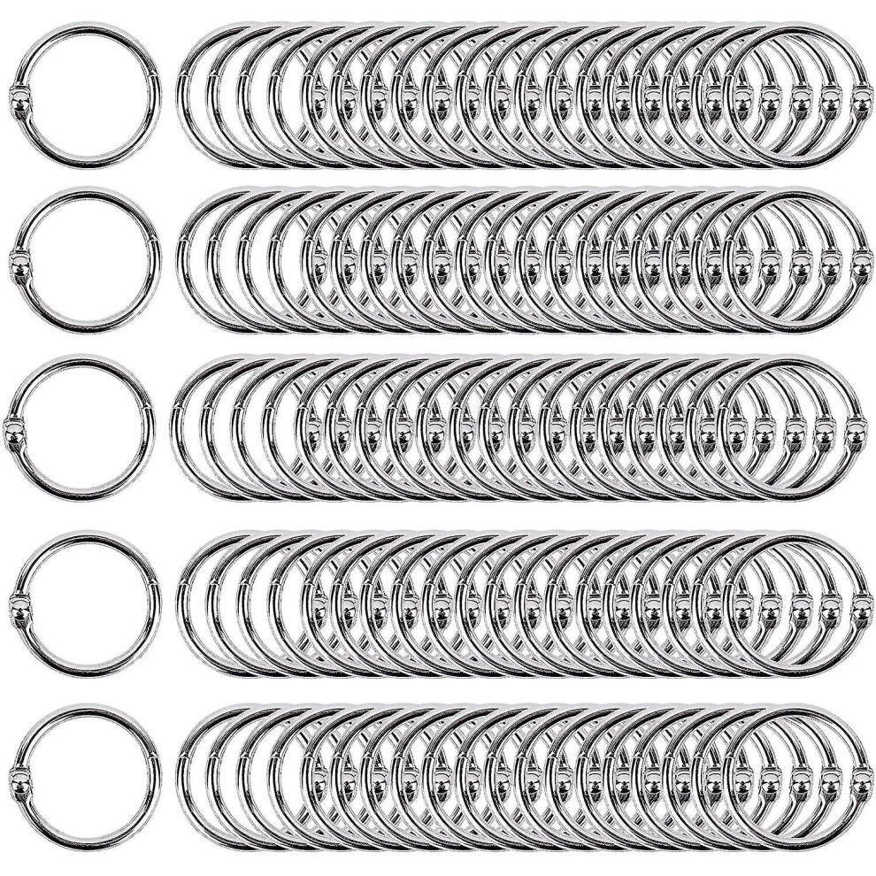 50 Pack Binder Rings 25mm Metal Loose Leaf Book Rings Key Rings